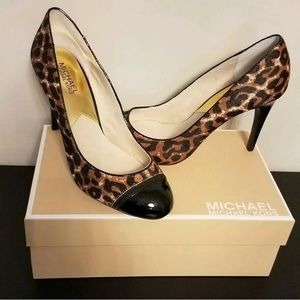 NWT Michael Kors Calf Hair Leopard Print Heels